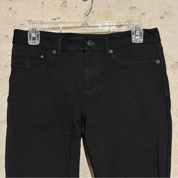 Eddie Bauer Womens Size 6 Black Skinny Jeans Rayon Nylon Spandex Zip Up - Picture 2 of 10
